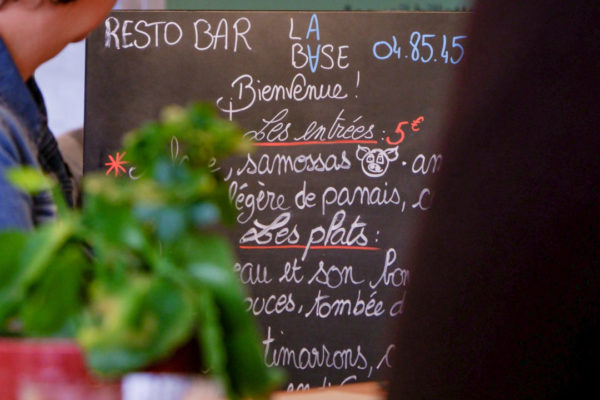 tableau du menu